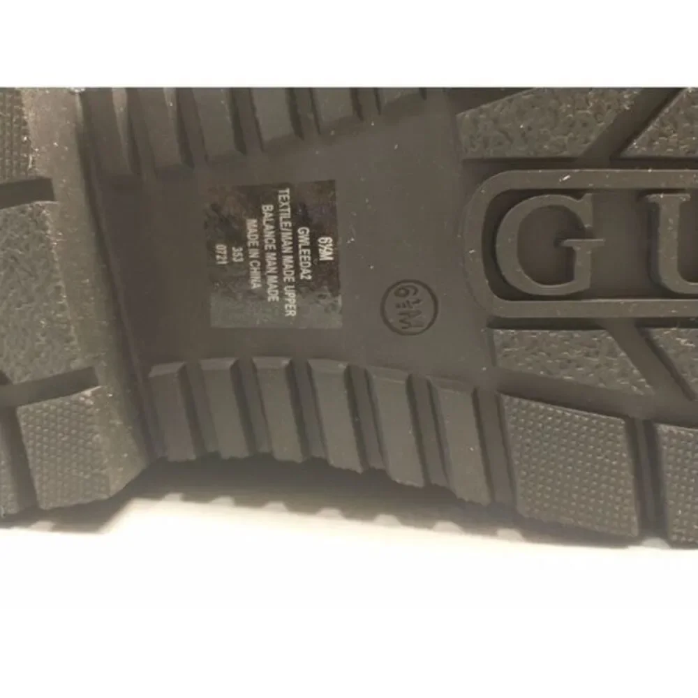 Guess Winter Ankle Snow Boots Womens Size 6.5 Black Leather Puffer‎ Pull On